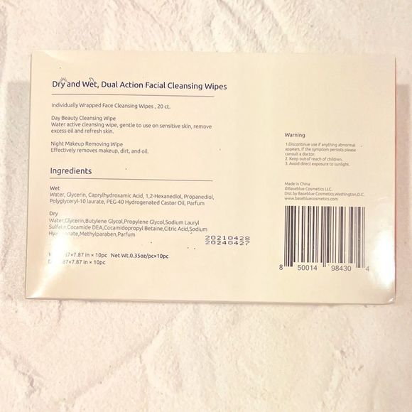 Base Blue Dry and Wet, Dual Action Facial Cleansing Wipes. New in sealed box - Picture 5 of 10